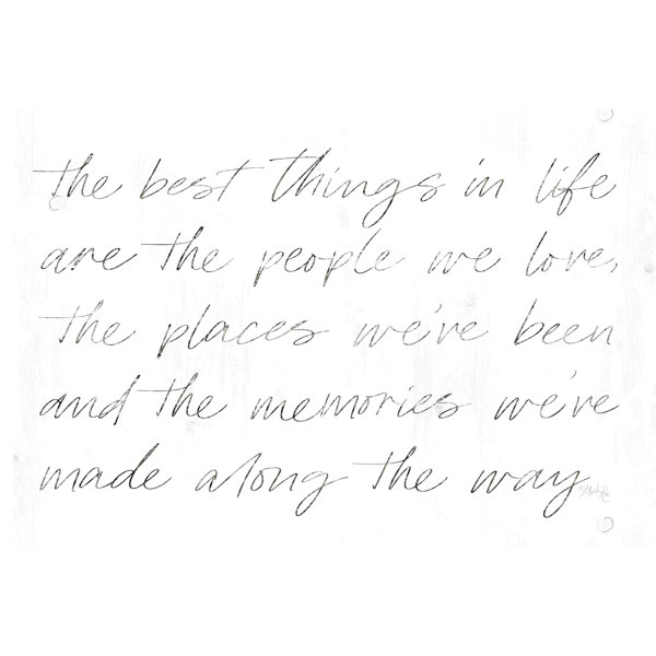 Trinx Best Things In Life On Canvas Textual Art Wayfair